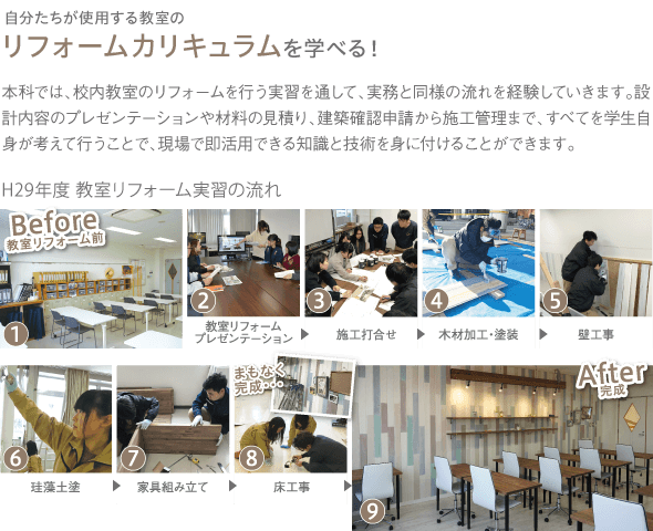 リフォームカリキュラムを学べる!