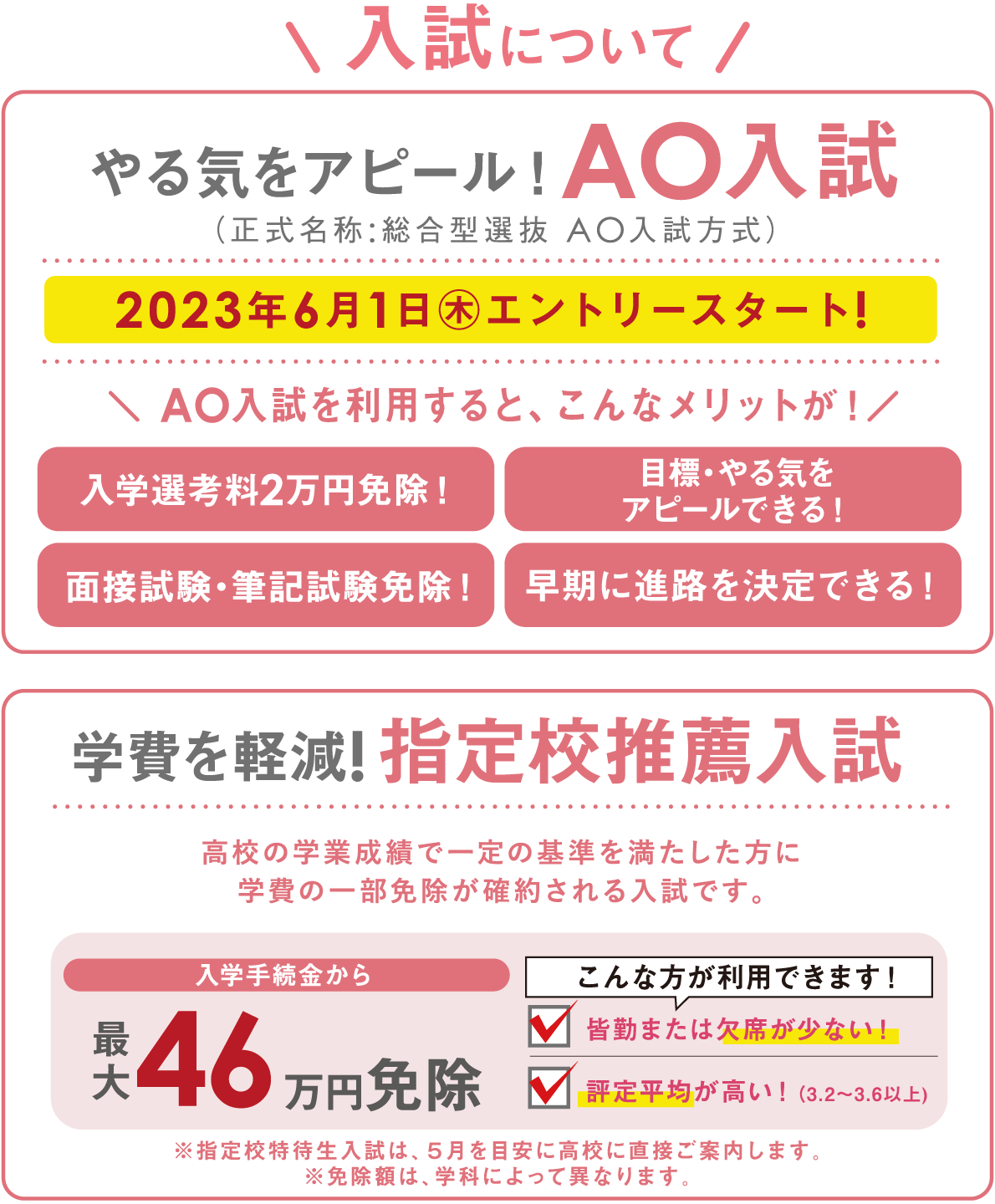 入試について