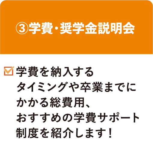 ③学費・奨学金説明会