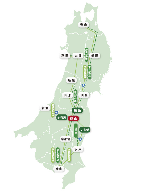 福島県外各地マップ