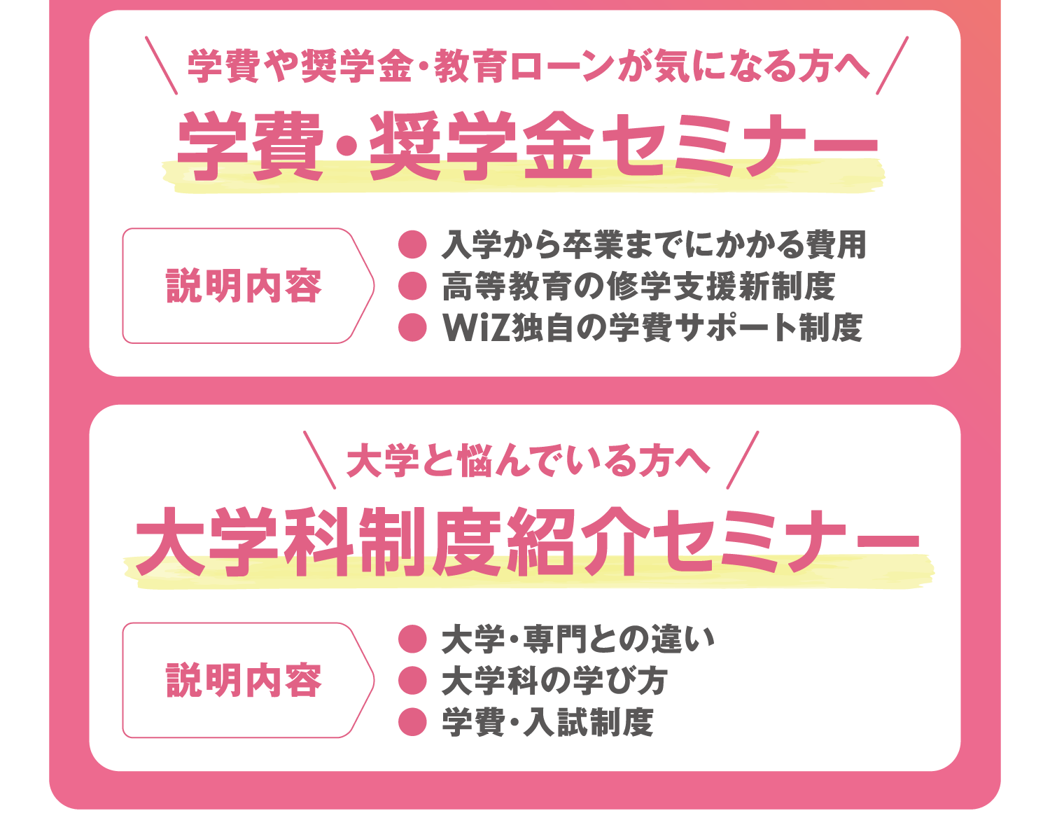 選べるプログラム
